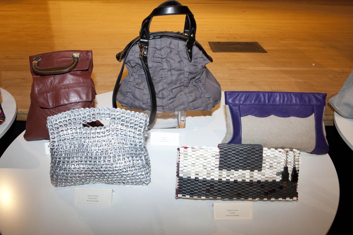Finalists for Best Green Handbag Arlene Nilsson Hemptress, Allison McGowan TEICH, Margaret Hansen Ecolibrio, Andrew Krumholz Escama Studio and Chance Jackson carnce by chance jackson