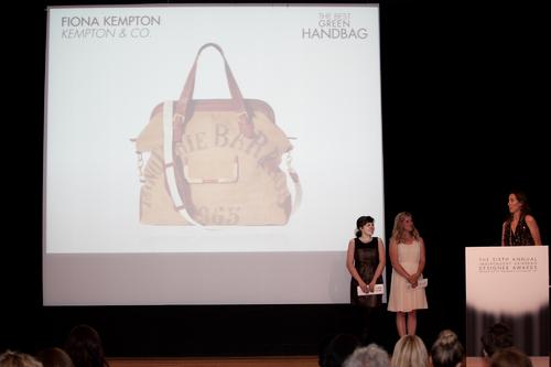 Fiona Kempton of Kempton  Co, Winner of the Best Green Handbag