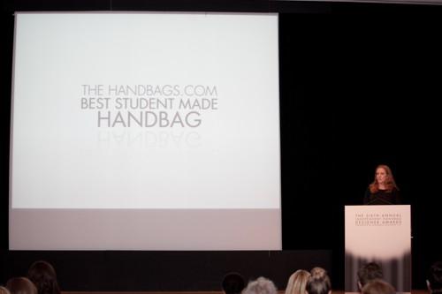 Mauren Cerise of Handbagscom presenting the Handbagscom Best Student Made Handbag