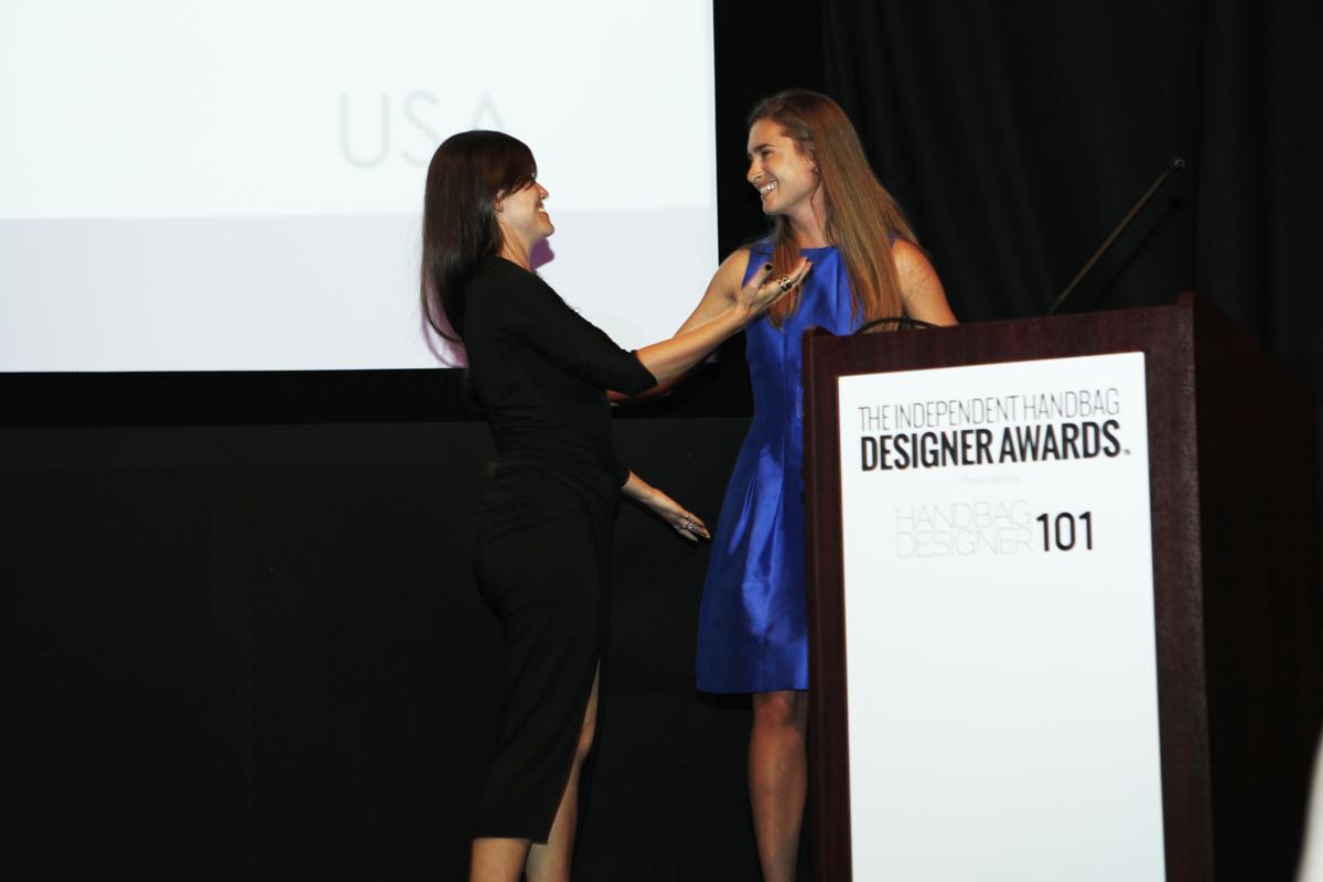 Monica Frisbie of MONDRINA, Winner of FEED Most Socially Reponsible Handbag with Lauren Bush Lauren of FEED