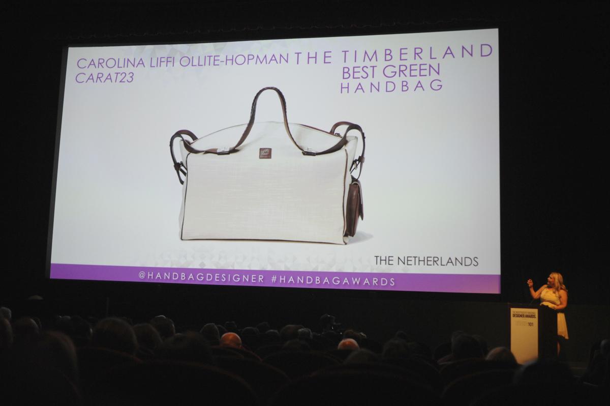 Winner of Timberland Best Green Handbag, Carolina Liffi Ollite Hopman of CARAT23